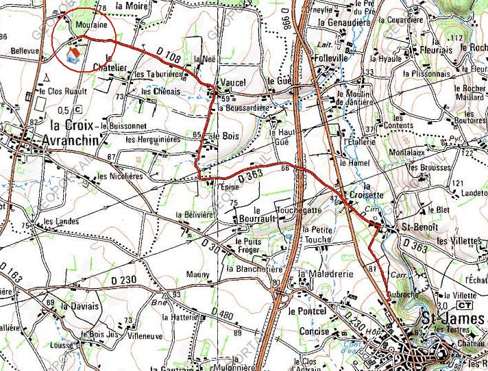 Chemin de Saint James au g&icirc;te d'&eacute;tape